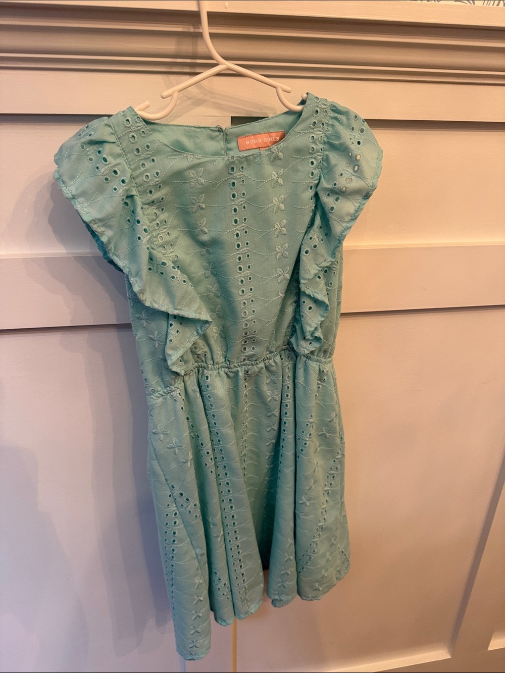 BCBG GIRLS Aqua Eyelet Ruffle Dress for Kids
